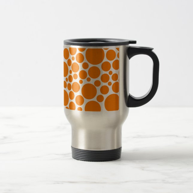 Mug De Voyage Spotty Orange sur blanc (Droit)