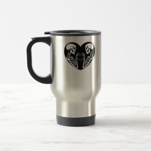 Mug De Voyage Squelette Mains Coeur Signer Halloween Costume Ret (Gauche)