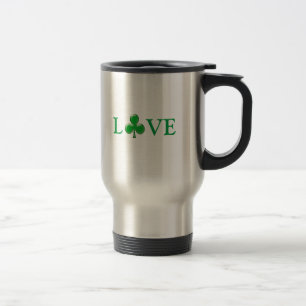 Mug De Voyage St. Patrick's Day Irlandais Love Green Clover Sham