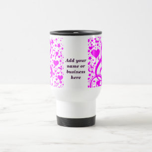 Mug De Voyage Stars, Hearts et The music notes-Pink_