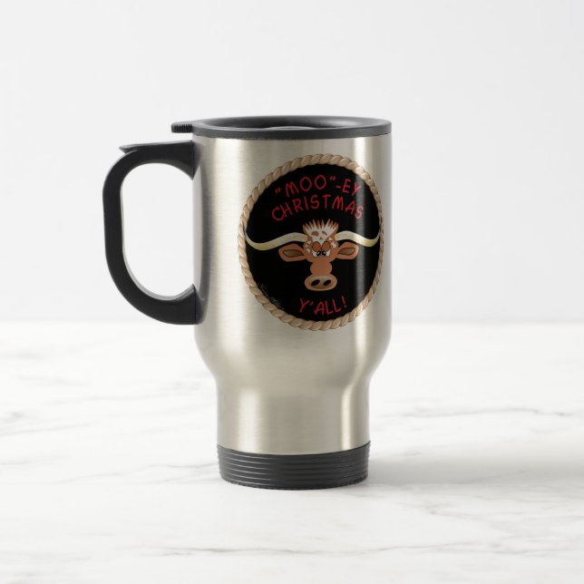 MUG DE VOYAGE STEER VOUS SOUHAITE UNE "MOO"~EY NOËL VOUS TOUS ! (Gauche)