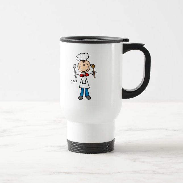 Mug De Voyage Stick Figure Cook T-shirts et cadeaux (Droite)