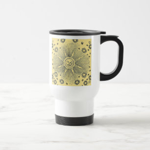 Mug De Voyage Sun Stars Antique Nuit Ciel Médiéval Zodiac