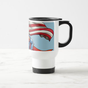 Mug De Voyage Superman tenant le drapeau américain