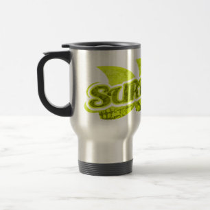 Mug De Voyage Surf vers le haut vert brillant surfer voyage mure