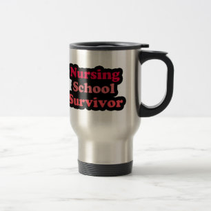 Mug De Voyage Survivant de l'école de soins infirmiers rose noir