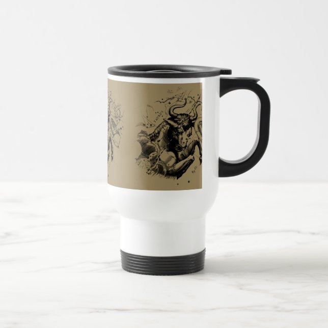 Mug De Voyage Symbole de Taurus Constellation Hevelius circa 169 (Droite)