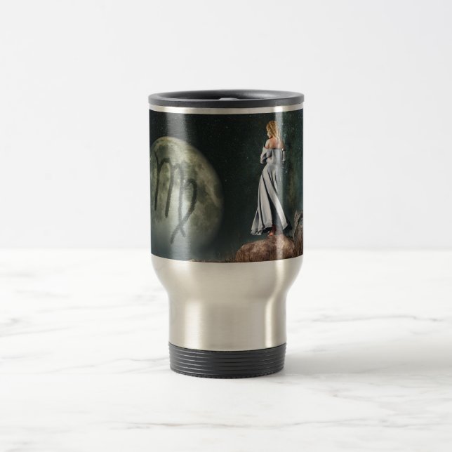 Mug De Voyage Symbole de zodiaque de Vierge (Centre)