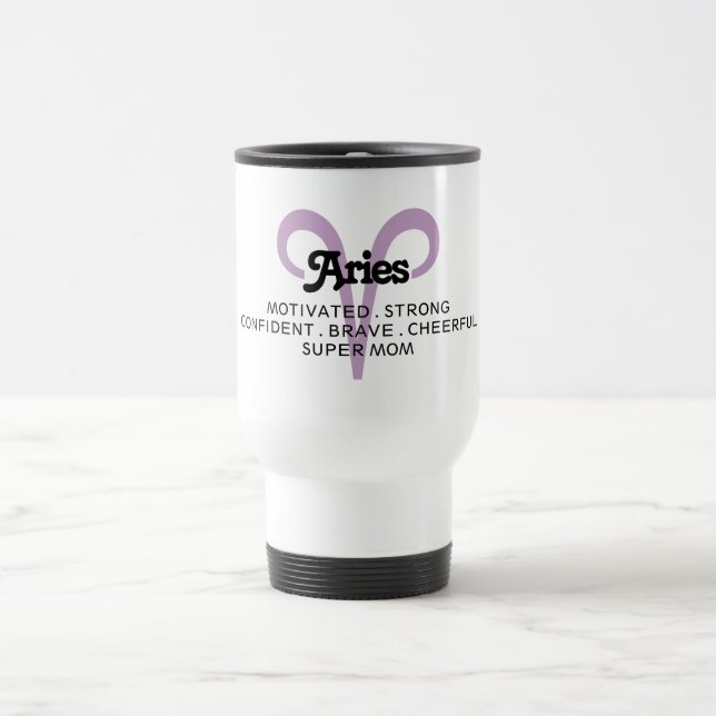 Mug De Voyage SYMBOLE Zodiaque Aries Super Mom Purple (Centre)