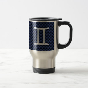 Mug De Voyage SYMBOLE Zodiaque Gemini Marine Style Fibre de carb