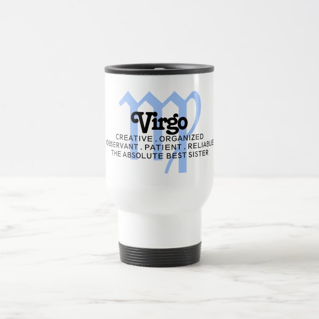 Mug De Voyage Symboles Virgo Zodiac Meilleure soeur (Centre)