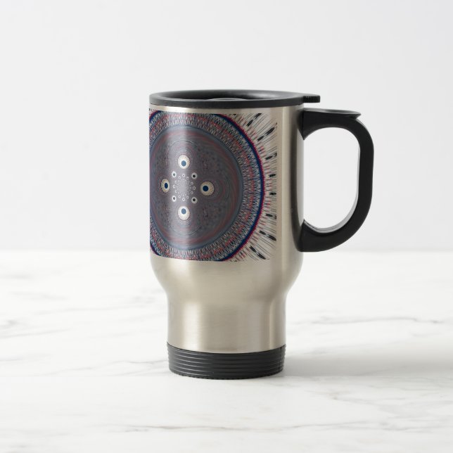 Mug De Voyage Symétrie hypnotique : Art géométrique Abstrait (Droit)