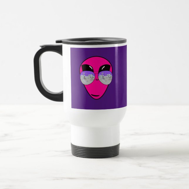 Mug De Voyage T-shirt Epic Shades Alien Head Design (Gauche)