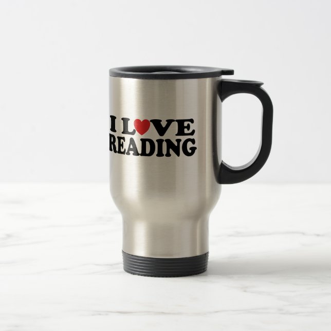 Mug De Voyage T-shirt mignon de lecture d'amour d'I (Droit)