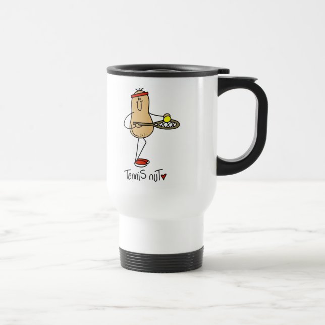 Mug De Voyage T-shirts et cadeaux d'écrou de tennis (Droite)