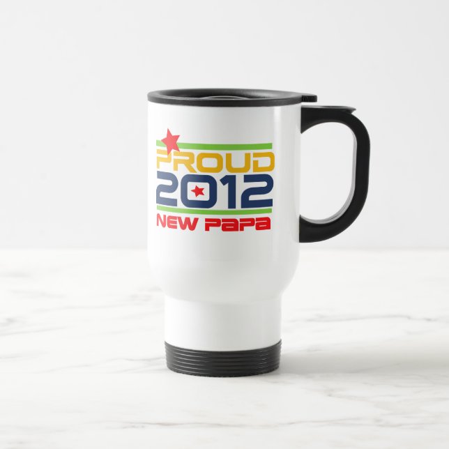Mug De Voyage T-shirts et cadeaux Proud New Papa 2012 (Droite)
