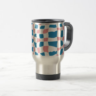Mug De Voyage Tableau de contrôle bleu rose rétro Abstrait