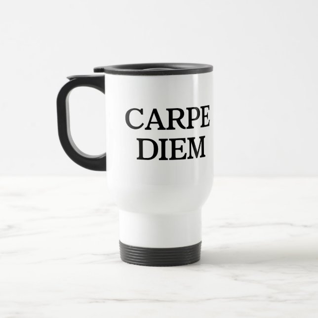 Mug De Voyage Tapis de voyage blanc Carpe Diem (Gauche)