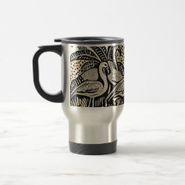 Mug De Voyage Tapis design avec Flamants roses et palmiers