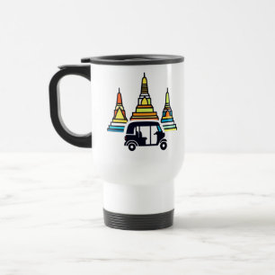 Mug De Voyage Temples thaïlandais et tuk tuks