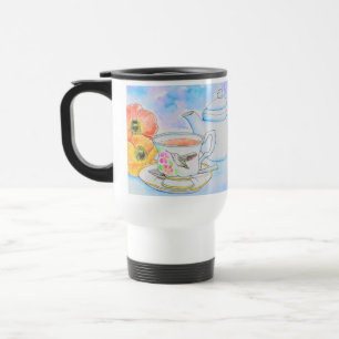 Mug De Voyage Temps pour la peinture à l'aquarelle de thé