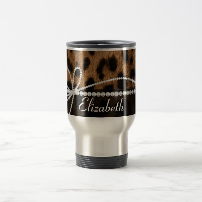 Mug De Voyage Tendance chic ceinturon brun noir leopard (Centre)