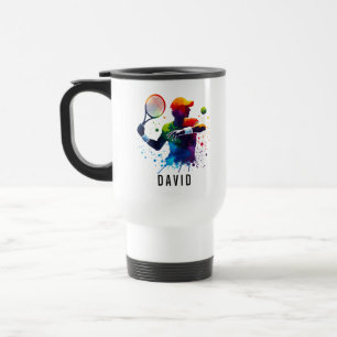 Mug De Voyage Tennis Amour Personnalisé   Joyeuse Fête du Tennis