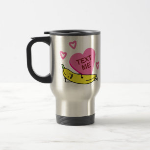 Mug De Voyage Texte de banane je fixation de sourire de