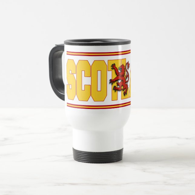 Mug De Voyage Texte du drapeau écossais (Devant gauche)