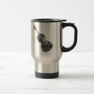 Mug De Voyage Texte noir en forme de violon