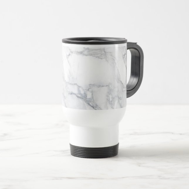 Mug De Voyage texture Marbre blanc (Devant droit)