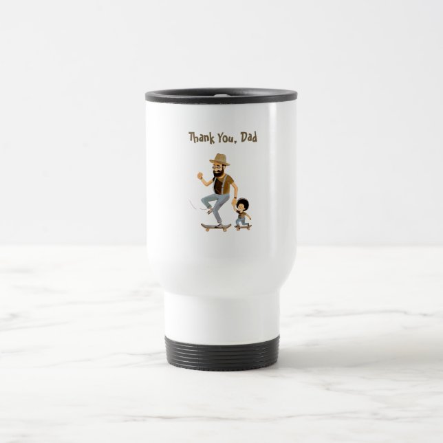 Mug De Voyage Thank You Dad – Funny Skating Cartoon (Centre)