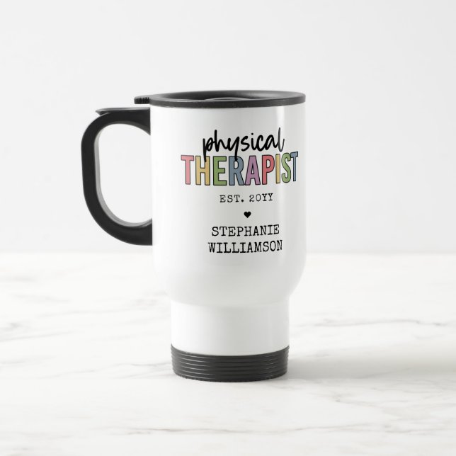 Mug De Voyage Thérapeute physique sur mesure PT Diplômes (Gauche)