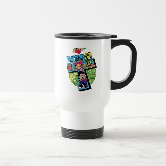 Mug De Voyage Titans Ados, allez ! | Collage de la tour Titans (Droite)