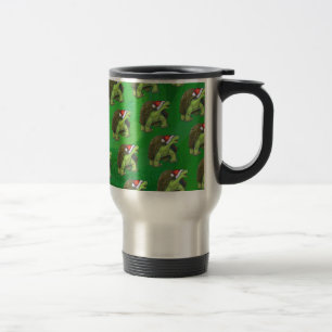 Mug De Voyage Tortue à Santa Chapeau sur Vert