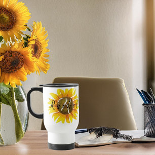 Mug De Voyage Tournesol personnalisé