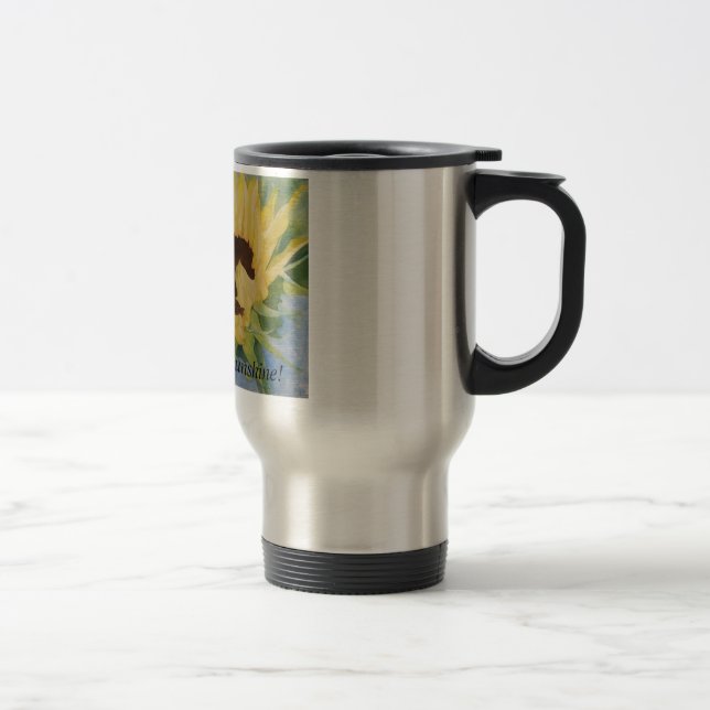 Mug De Voyage tournesol simple, soleil bonjour ! (Droit)