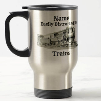 Mug De Voyage Train À Vapeur vintage Facilement Distrait Par, Aj