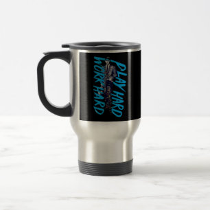 Mug De Voyage Travailler dur Jouer si dur Mème classique