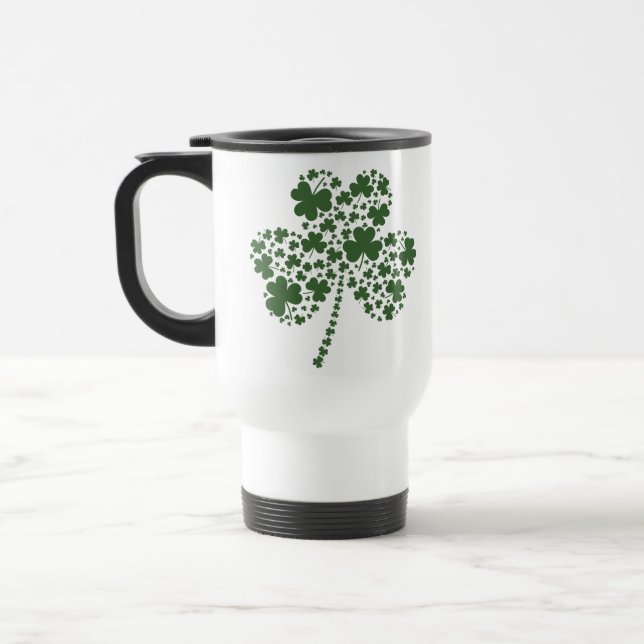 Mug De Voyage Trèfle irlandais de shamrock du jour de St Patrick (Gauche)