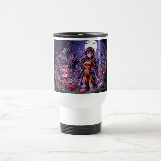 Mug De Voyage Trick ou traiter Halloween Zombies distribuer le c (Centre)