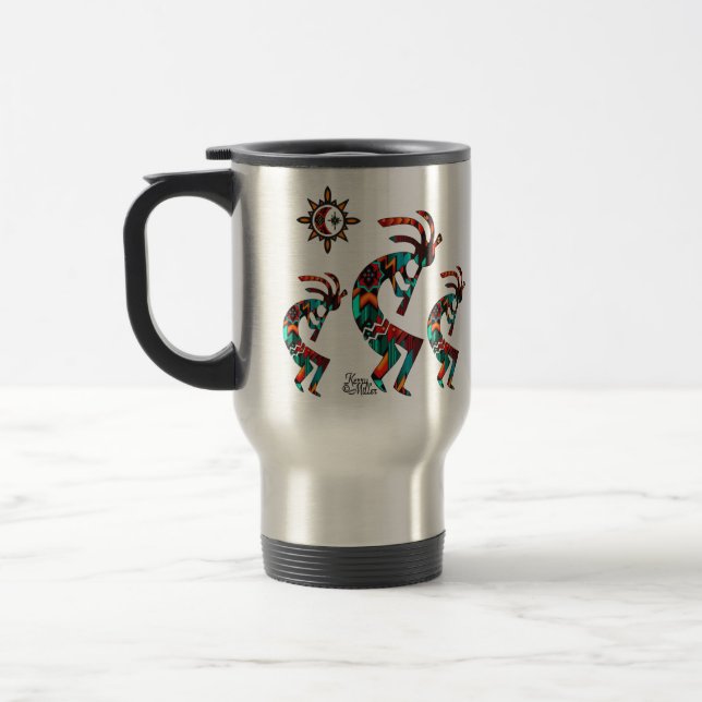 Mug De Voyage Trois Boule de voyage Kokopelli Sud-Ouest (Gauche)