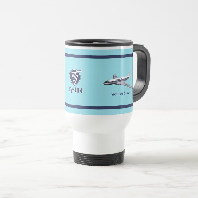 Mug De Voyage Tupolev (Т у п л о в) Tu-104 Airliner (Devant droit)