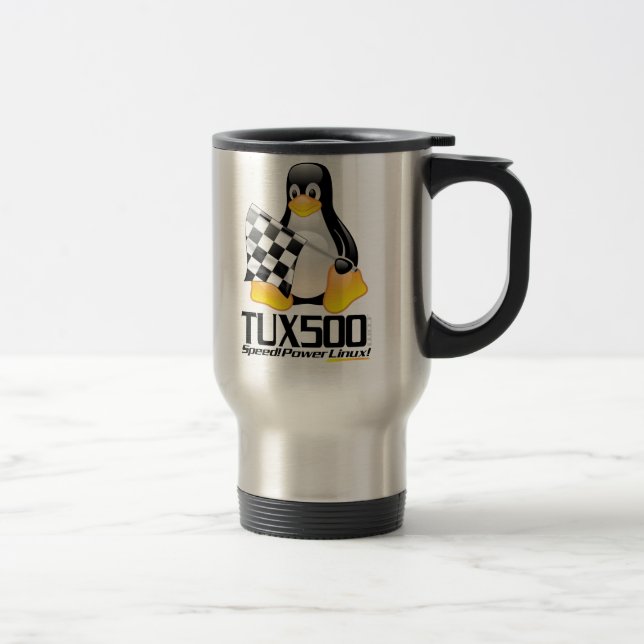 Mug De Voyage Tux500.com inoxydable (Droit)