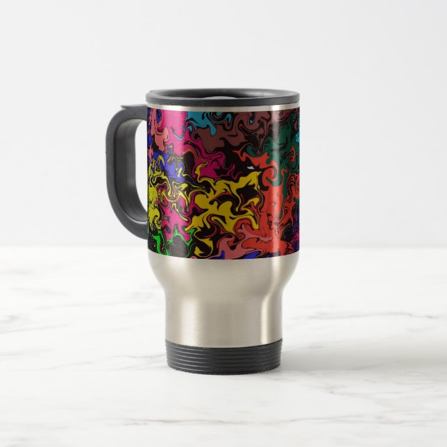 Mug De Voyage Twirly coloré Abstrait / (Devant gauche)