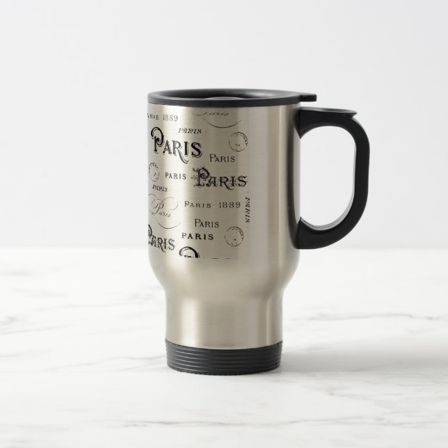 Mug De Voyage Typographie Calligraphie Paris France Tour Eiffel (Droit)