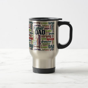 Mug De Voyage Typographie de fête des pères des textes de nuag