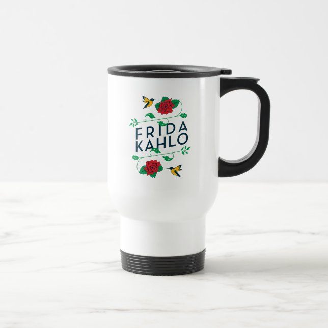 Mug De Voyage Typographie florale de Frida Kahlo | (Droite)
