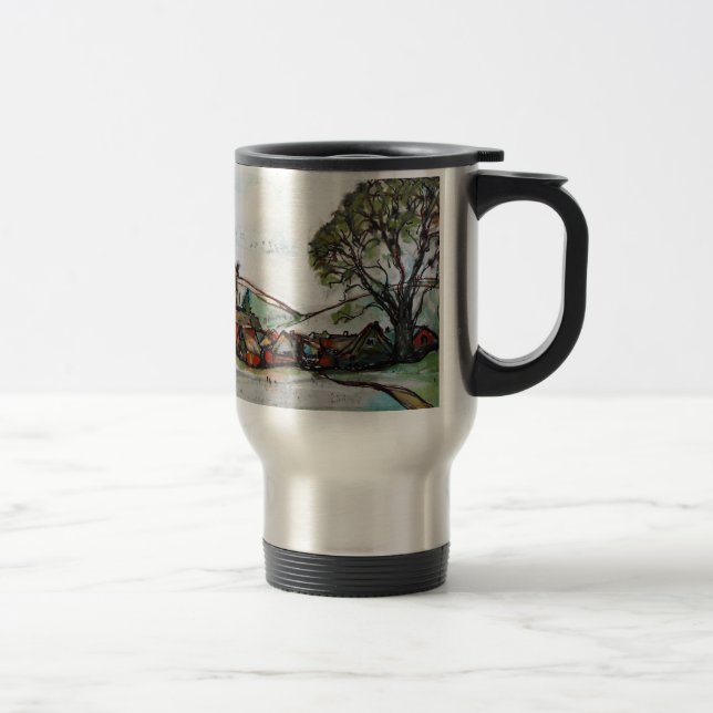 Mug De Voyage Un croquis du village britannique idyllique (Droit)