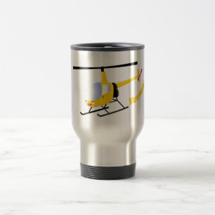 Mug De Voyage Un joli hélicoptère de dessin animé jaune